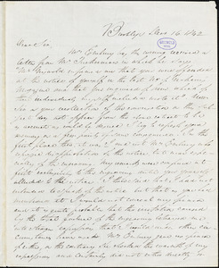 Daniel Embury, Brooklyn, NY., autograph letter signed to R. W. Griswold, 16 December 1842