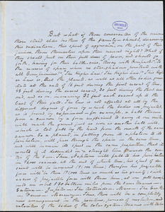 George W. Eveleth, Philips, ME., autograph letter signed to R. W. Griswold, 7 September 1852