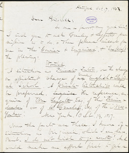 Charles William Everest, Hartford, CT., autograph letter signed to R. W. Griswold, 17 October 1837
