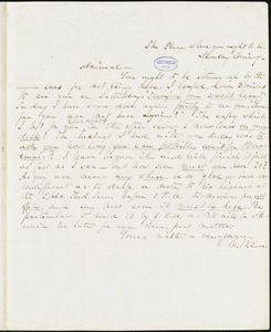 Charles William Everest, The Place where you ought to be. Monday evening., autograph letter signed to R. W. Griswold