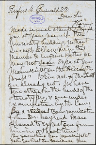 William Wallace Everts, New York, autograph letter signed to R. W. Griswold, 12 March 1849