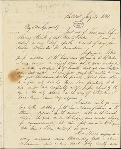 James Thomas Fields, Portsmouth, NH., autograph letter signed to R. W. Griswold, 20 July 1841