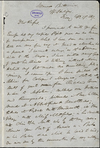 James Thomas Fields, Steamer Britannia, off Halifax., autograph letter signed to R. W. Griswold, 17 September 1847