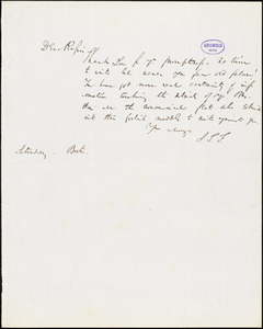 James Thomas Fields, Boston, MA., Saturday., autograph letter signed to R. W. Griswold