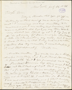 Horace Greeley, New York, autograph letter signed to R. W. Griswold, 26 July 1841