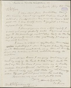 Horace Greeley, New York, autograph letter signed to R. W. Griswold, 20 May 1842