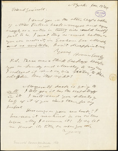 Horace Greeley, New York, autograph letter signed to R. W. Griswold, 15 January 1845