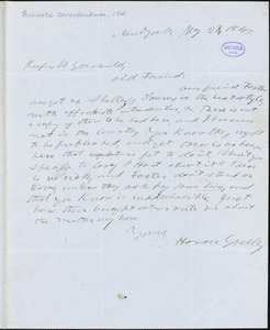 Horace Greeley, New York, autograph letter signed to R. W. Griswold, 23 May 1845
