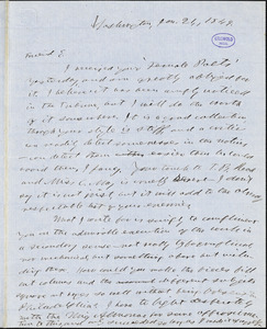 Horace Greeley, Washington, DC., autograph letter signed to R. W. Griswold, 21 January 1849