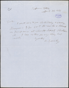 Horace Greeley, Tribune Office., autograph letter signed to R. W. Griswold, 30 October 1851