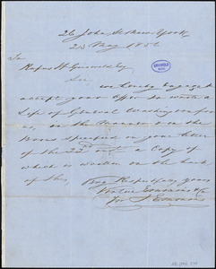 Rufus Wilmot Griswold, New York, autograph letter signed to Virtue Emmins & Co., 22 May 1856