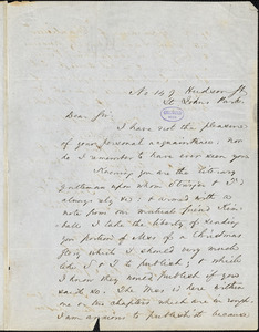 Abraham Oakey Hall, St. Johns Park., autograph letter signed. to [R. W. Griswold?], [October - November 1850?]