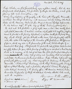 Harper and Brothers, New York, document signed contract with R. W. Griswold, 18 February 1847