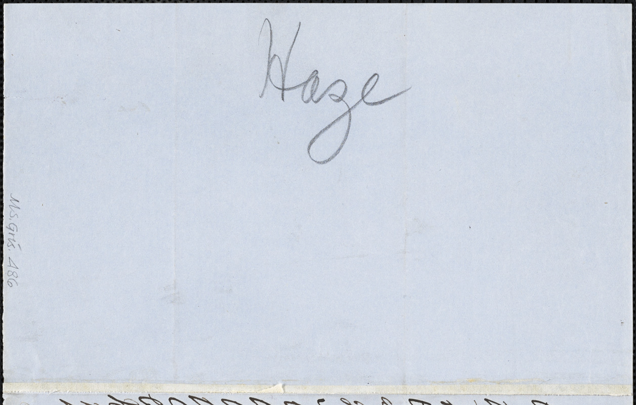 Charles C. Hazewell, Boston, MA., autograph letter signed to R. W. Griswold, 14 December 1854