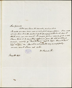 Henry William Herbert autograph letter signed to R. W. Griswold, 28 May 1843