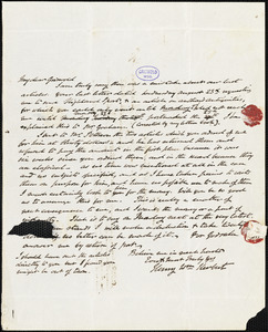 Henry William Herbert, Schooley's Mountain, NJ., autograph letter signed to R. W. Griswold, 4 October 1843