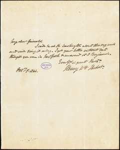 Henry William Herbert autograph letter signed to R. W. Griswold, 8 February 1844