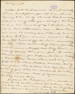 Charles Fenno Hoffman, New York, autograph letter signed to R. W. Griswold, [17 March 1844?]