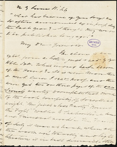 Charles Fenno Hoffman, New York, autograph letter signed to R. W. Griswold, 11 June 1844