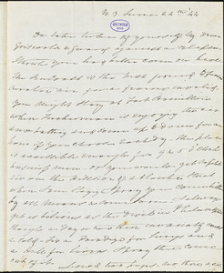 Charles Fenno Hoffman, New York, autograph letter signed to R. W. Griswold, 24 June 1844