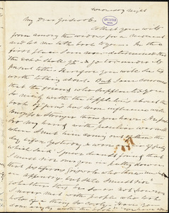 Charles Fenno Hoffman, New York, autograph letter signed to R. W. Griswold, [23?] September [1844?]