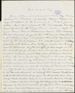 Charles Fenno Hoffman, New York, autograph letter signed to R. W. Griswold, 28 December 1844