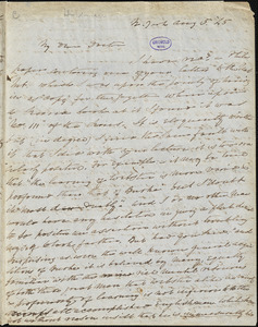 Charles Fenno Hoffman, New York, autograph letter signed to R. W. Griswold, 5 August 1845