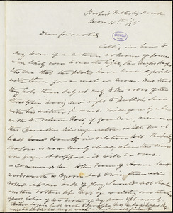 Charles Fenno Hoffman, Harper's Publishing house, autograph letter signed to R. W. Griswold, 11 November 1845