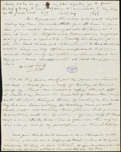 Charles Fenno Hoffman, Saturday., autograph letter signed to R. W. Griswold, [May 1845?]