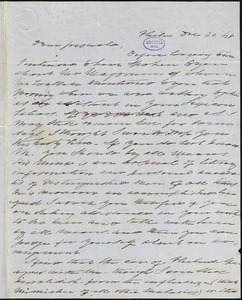 Charles Fenno Hoffman, Philadelphia, PA., autograph letter signed to R. W. Griswold, 30 December 1848