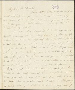Barbara (Wreaks) Hoole Hofland to Frances Sargent (Locke) Osgood, 3 November 1837, Kensington.,