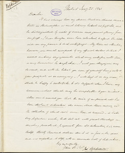 Joseph Hopkinson, Philadelphia, PA., autograph letter signed to Edgar Allan Poe, 25 January 1841