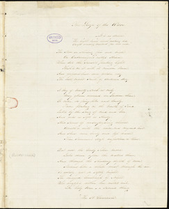 A. F. Huston manuscript poem: "The Lead of the Wave."