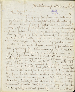 Abijah M. Ide Jr., South Attleborough, MA., autograph letter signed to Edgar Allan Poe, 20 June 1845