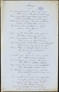 J. D. H., New York, manuscript poem, November 1851: "In sad procession pass my days…"