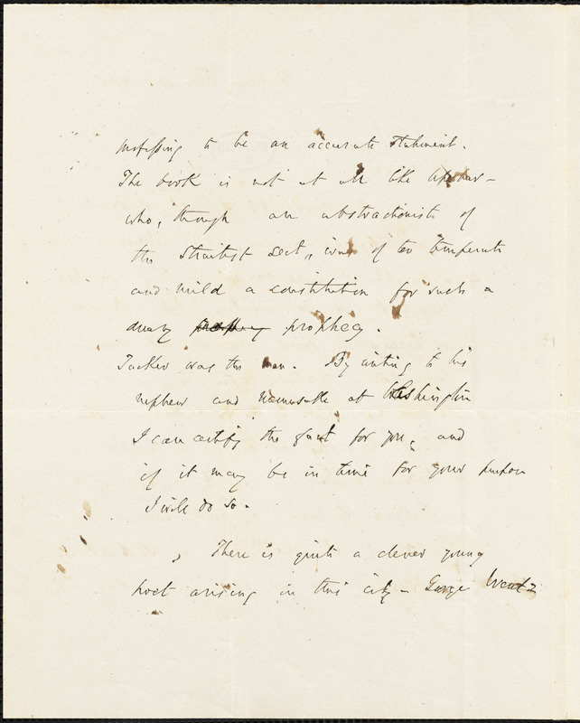 John Pendleton Kennedy, Baltimore, MD., autograph letter signed to R. W. Griswold, 10 February 1856