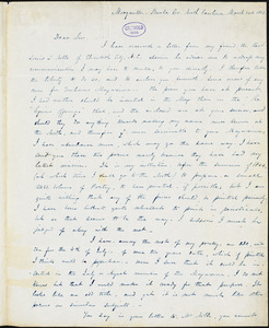 John Steinfort Kidney, Morgantown, Burke Co., NC., autograph letter signed to R. W. Griswold, 24 March 1843