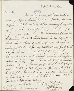 J. and H.G. Langley, New York, autograph letter signed to R. W. Griswold, 7 November 1842