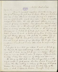 Charles Lanman, New York, autograph letter signed to R. W. Griswold, 31 March 1845