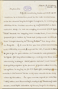 James Mathews Legaré, Aiken, SC., autograph letter signed to Thomas Powell, 16 November 1849