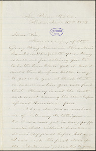 Charles Godfrey Leland, La Piene (?) Hotel, Philadelphia, PA., autograph letter signed to [R. W. Griswold], 10 June 1856
