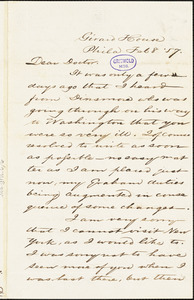 Charles Godfrey Leland, Girard House. Philadelphia, PA., autograph letter signed to [R. W. Griswold], 8 February 1857
