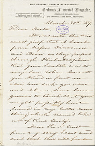 Charles Godfrey Leland autograph letter signed to [R. W. Griswold], 30 March 1857