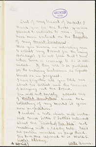 Estelle Anna Blanche (Robinson) Lewis autograph letter signed, 4 April