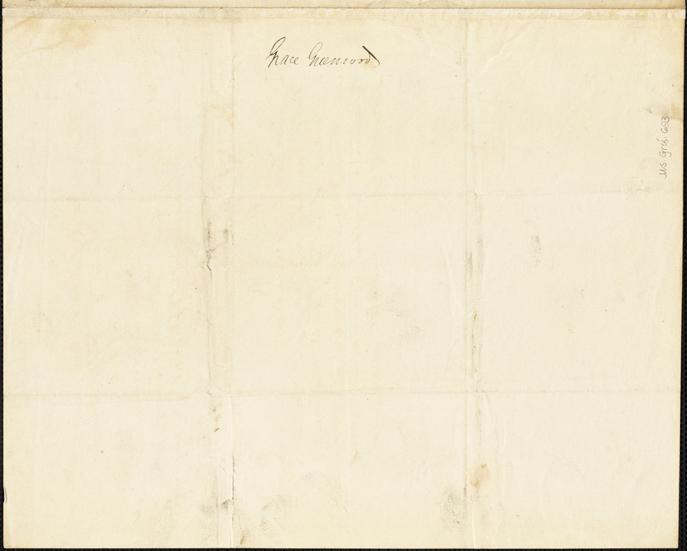 Sarah Jane (Clarke) Lippincott, (Grace Greenwood, pseudonym) manuscript poem: "The Lover of His Faithless Mistress."