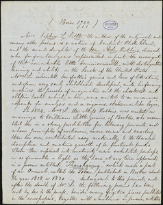 Sophia Louisa (Robbins) Little manuscript