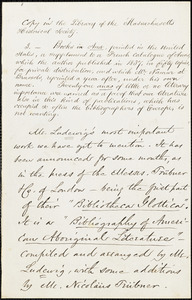 Hermann Ernst Ludewig manuscript, [12 December 1856]