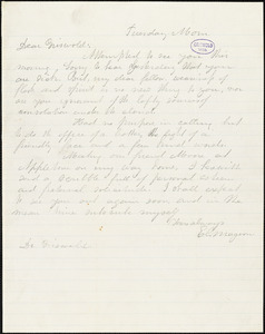Elias Lyman Magoon autograph letter signed to R. W. Griswold