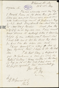 Cornelius Mathews, 111 Fulton St. NY., autograph letter signed to R. W. Griswold, 28 October 1844