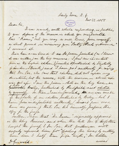 Robert Shelton Mackenzie, Daily Times, NY., autograph letter signed to R. W. Griswold, 22 November 1855